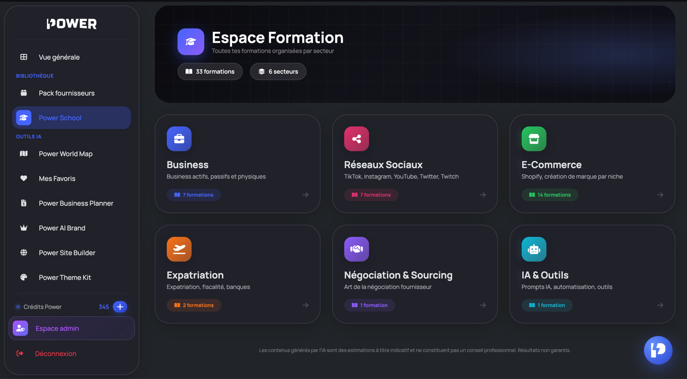 Chat IA & formations