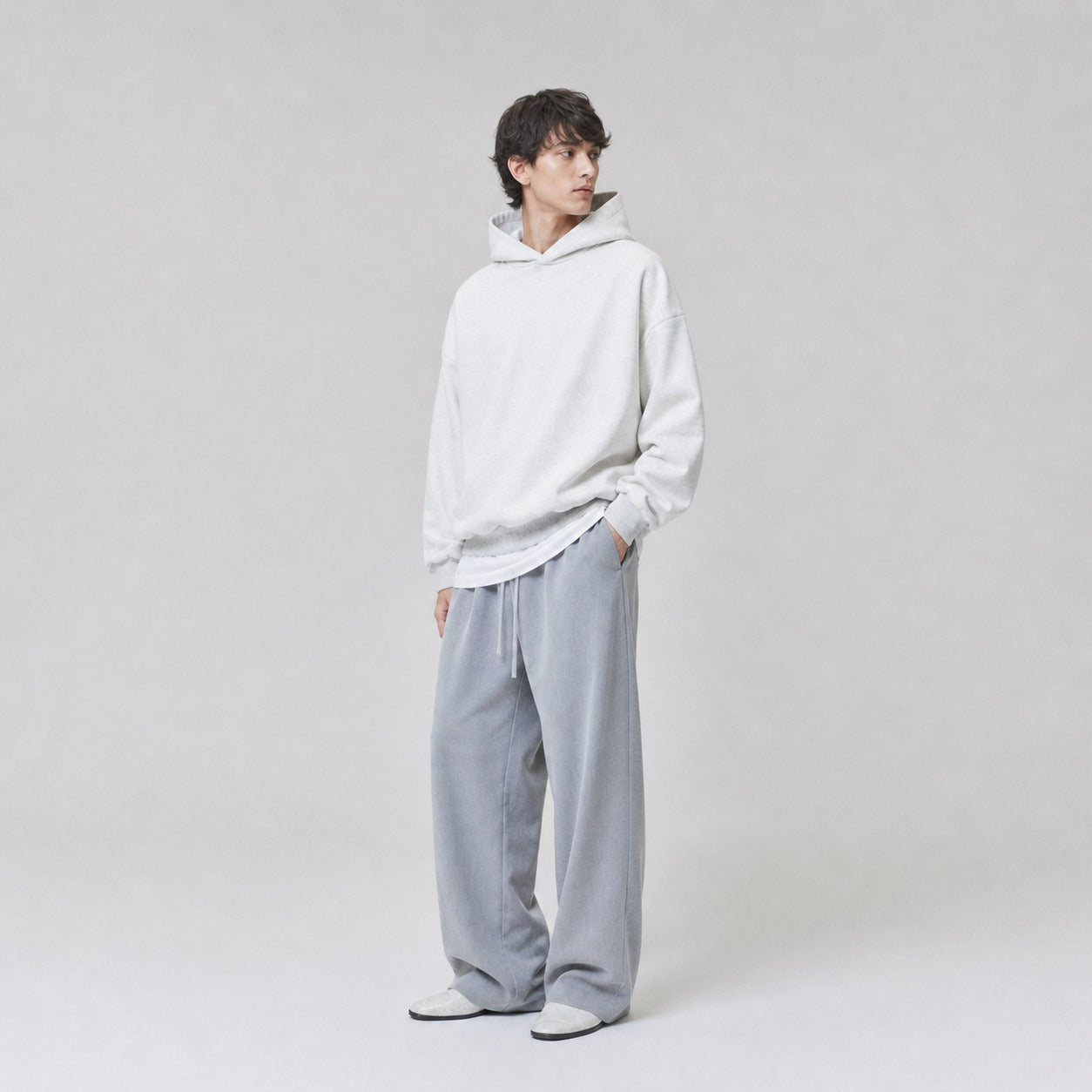 Hoodie Oversize — Gris Perle